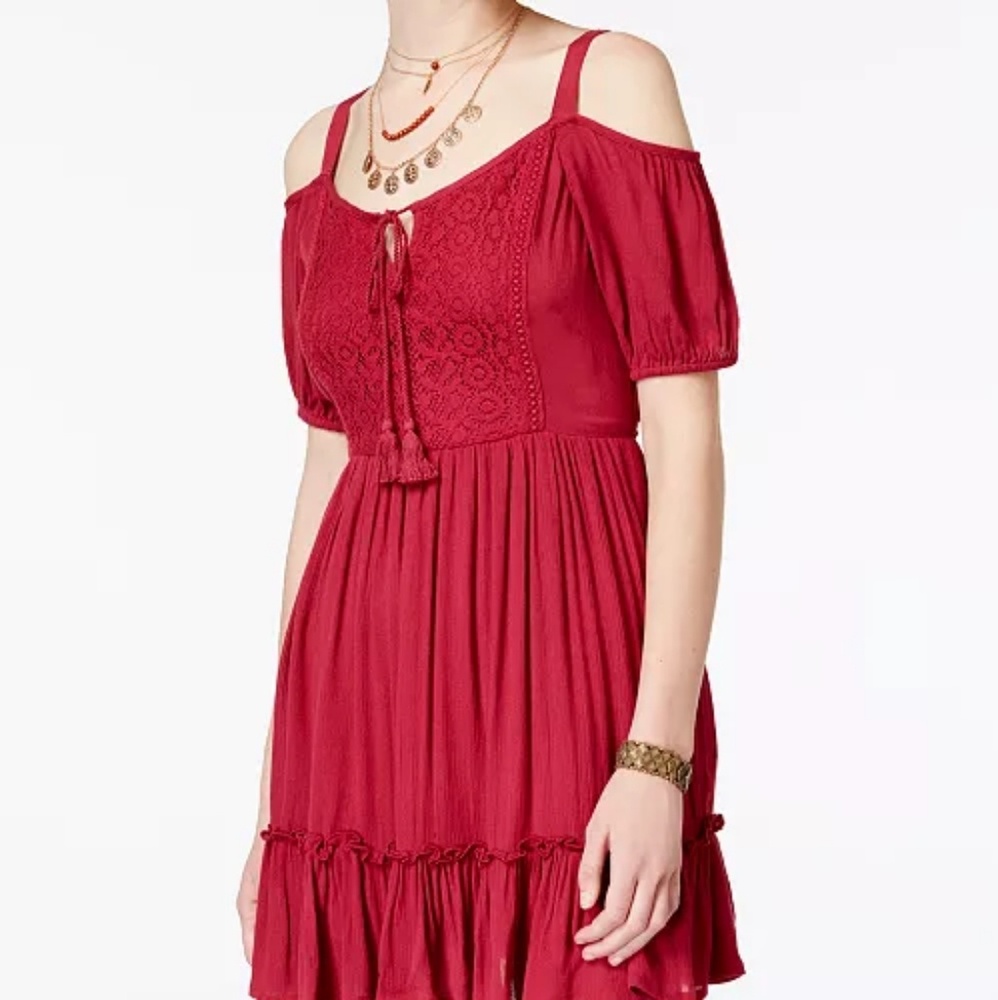 Red American Rag Off-Shoulder Dress NWoT - Picture 1 of 8